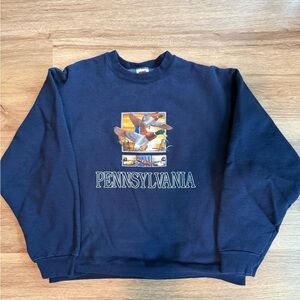 Vintage Fruit of the Loom Navy Blue Pennsylvania Sweater